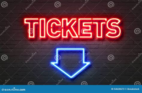 Tickets Neon Sign Stock Illustration - Image: 54628673