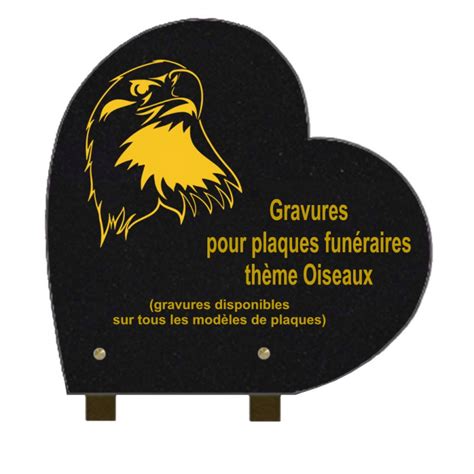 PLAQUE FUNÉRAIRE 30X30 COEUR GRANIT SUR PIEDS OISEAUX