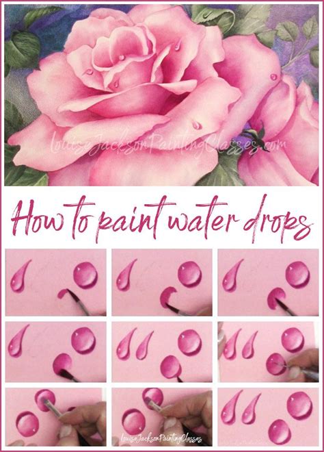 Step By Step Process For Painting Water Drops Using Watercolors Or