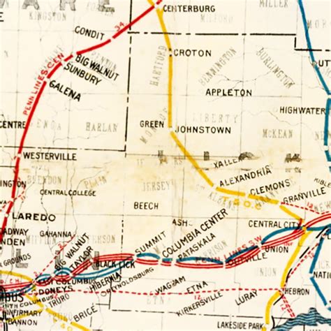 Vintage Railroad Map Of Ohio 1914 By Teds Vintage Art