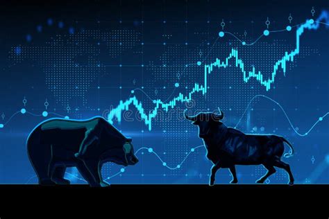 Creative Abstract Bearish And Bullish Forex Chart On Blurry Backdrop