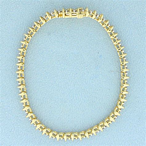 2ct TW Champagne Diamond Tennis Bracelet In 14K Yellow Gold