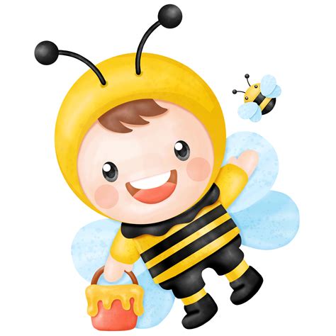 Baby Honey Bee Watercolor Clipart 11026653 Png