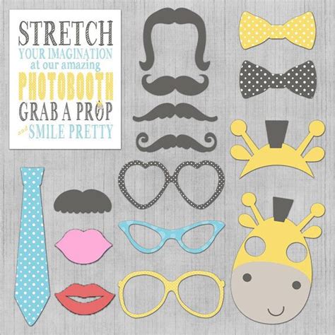 A Set Of Photo Booth Props With Mustaches And Glasses