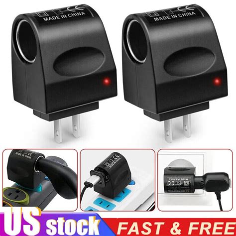 Pc V V Ac Plug To V Dc Car Cigarette Lighter Converter Socket