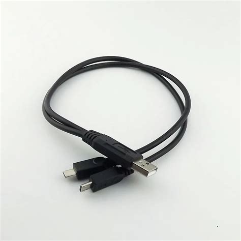 1pc USB 2 0 A Male Plug To Dual Micro USB Male Y Splitter Data Charge