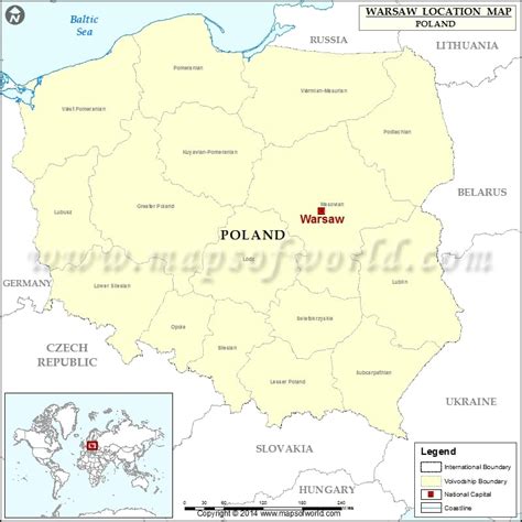 Where Is Warsaw Location Of Warsaw In Poland Map