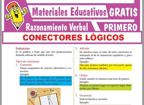 Tipos De Conectores L Gicos Para Primer Grado De Secundaria Gratis