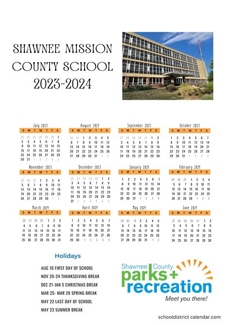 Shawnee Mission School District Calendar Holidays 2023-2024