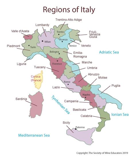 2023 Wine Map of: Italy - Society of Wine Educators