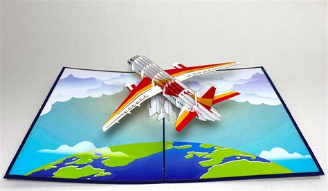 3d Airplane Birthday Pop Up Card Fathers Day Card Etsy Uk