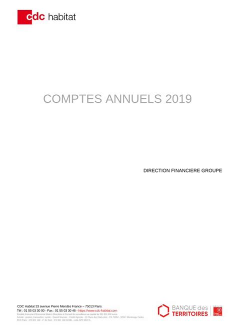 PDF COMPTES ANNUELS 2019 CDC Habitat DOKUMEN TIPS