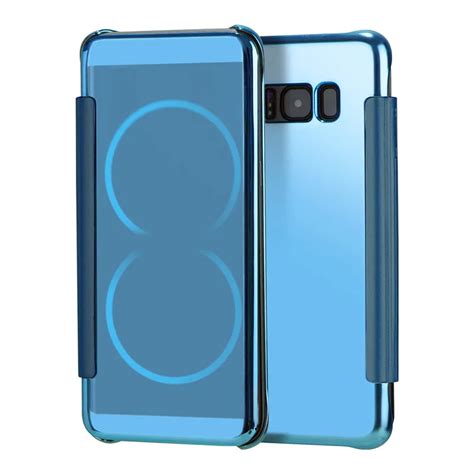 Mirror Case For Samsung S 8 S8 View Window Mirror Plating Leather Cover