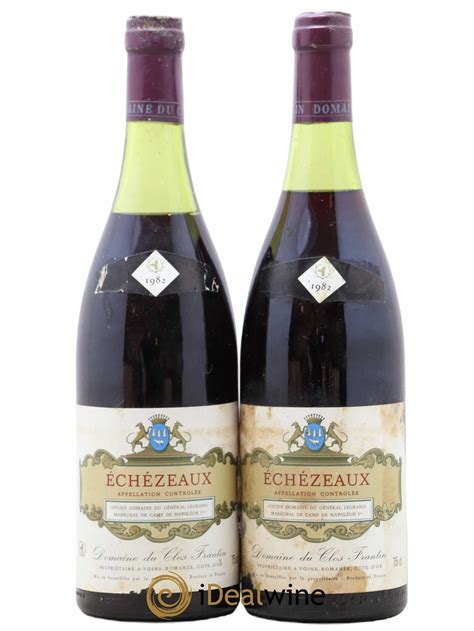 Acheter Echezeaux Grand Cru Clos Frantin Albert Bichot 1982 Lot 3212