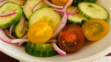 English Cucumber Salad Recipe With Heirloom Tomatoes Youtube