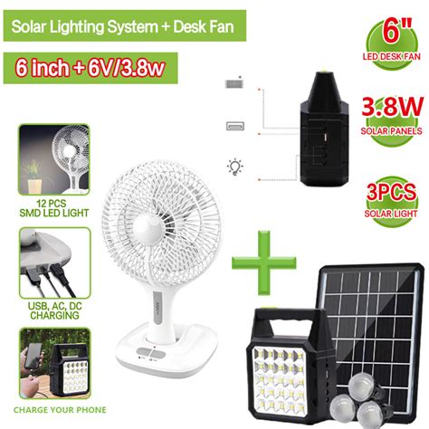 Nss Inch Solar Fan With Solar Panel Solar Electric Fan With Led