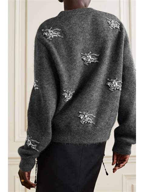 BURBERRY Crystal Embellished Wool Blend Sweater NET A PORTER