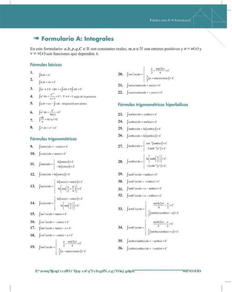 Formulario A Integrales Nelson German Ayala Obregon Udocz