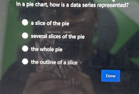 Solved In a pie chart; how is a data series represented?a | Chegg.com