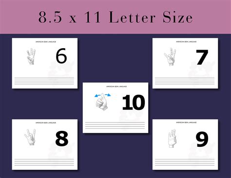 American Sign Language Numbers, ASL Flash Cards, ASL Digital Prints ...