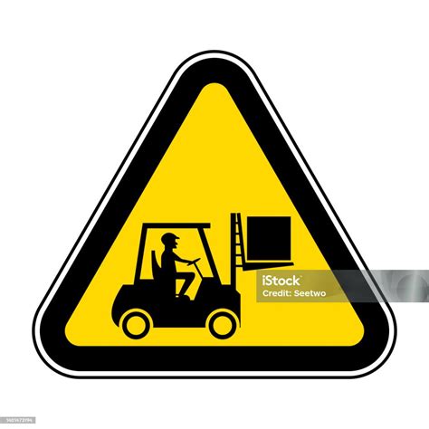 Tanda Truk Forklift Forklift Peringatan Bahaya Ilustrasi Stok Unduh Gambar Sekarang Bahaya