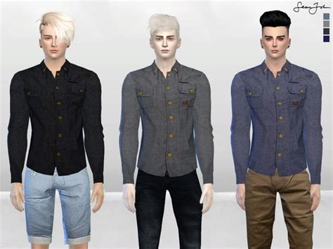 The Sims Resource Zander Button Up Shirt