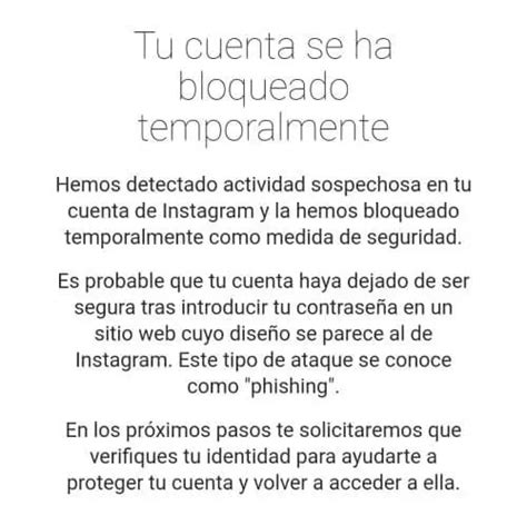 C Mo Quitar El Bloqueo Temporal De Instagram Por Phishing Haras Dadinco