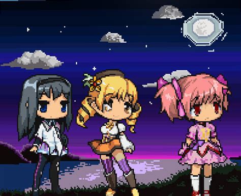 Pixel Art Madoka Magica By Titaniumsoundshooter On Deviantart