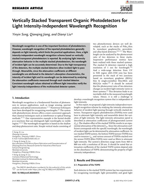 Pdf Vertically Stacked Transparent Organic Photodetectors For Light