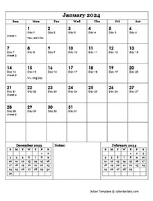 Free Printable Julian Calendar 2024 Zarla Kathryne