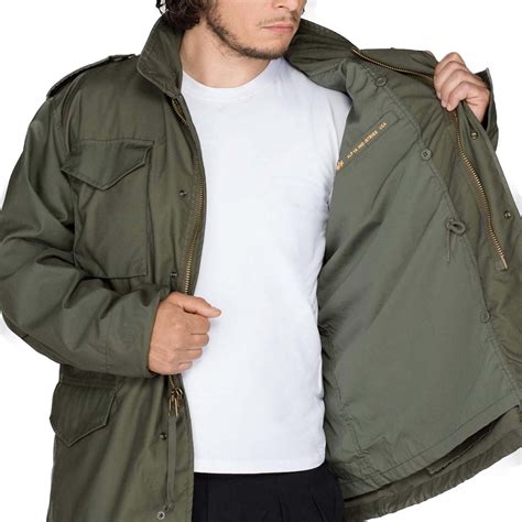 Alpha Industries M65 Field Coat Mens US Army Zipped Hooded Military