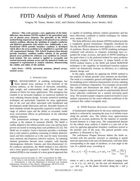 Pdf Fdtd Analysis Of Phased Array Antennas Dokumen Tips