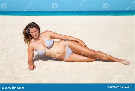 Woman In Bikini On A Beach Stock Image Image Of Attractive 59050485