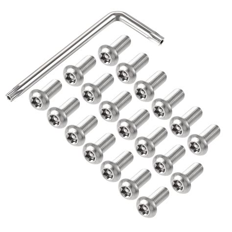 Sourcing Map M8x20mm Torx Security Machine Screw 20pcs Pan Head Screws