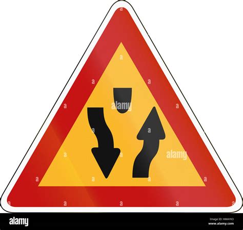 Korea Traffic Safety Sign Attention Median Start Stock Photo Alamy