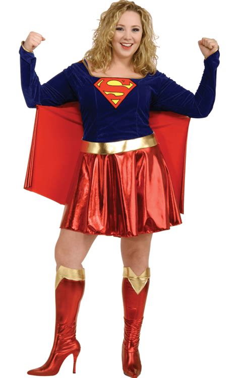 Damen Plus Size Supergirl Kostüm