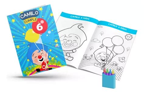 Libros Colorear Personalizados Con Crayones Plim Plim Pz Meses Sin