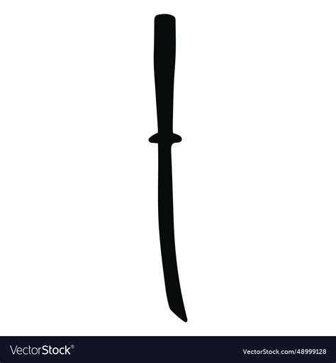 Simple katana sword silhouette Royalty Free Vector Image