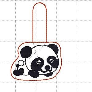 Panda Machine Embroidery Key Fob Design ITH Machine Embroidery Pattern