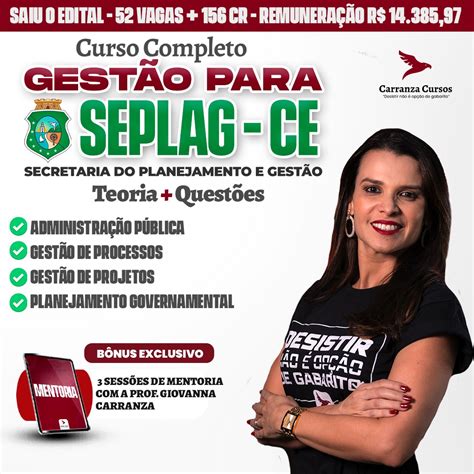 Curso Completo Gest O Para Seplag Ce Secretaria Do Planejamento E