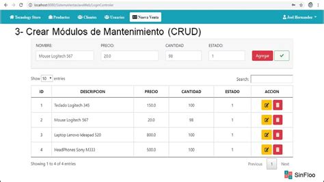 Sistema De Ventas En Java Web Patron MVC Y MySQL Modulo