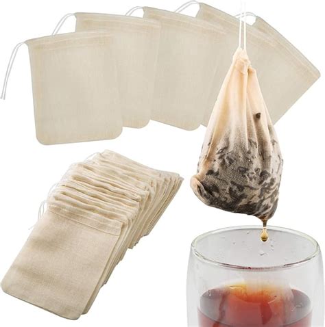 Tea Filter Bags Pack Housim Reusable Cotton Tea Bags Empty