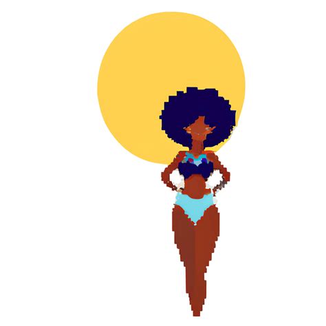 Afro Girl Full Body Bikini Pixel Art · Creative Fabrica