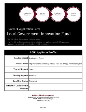 Fillable Online Development Ohio Lgif Final Application Part This