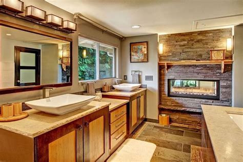 Craftsman Style Bathroom Designs Vanity Tile Lighting