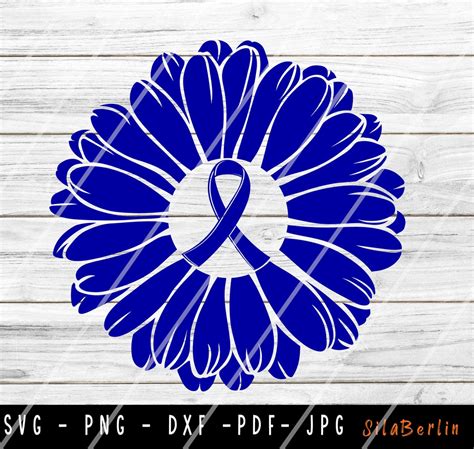 Colon Cancer Sunflower SVG Colon Cancer Svg Colon Cancer Etsy