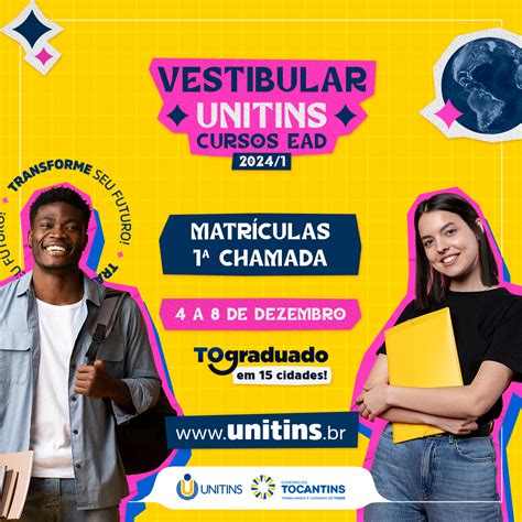 Unitins Unitins convoca aprovados na 1ª chamada do Vestibular 2024 1