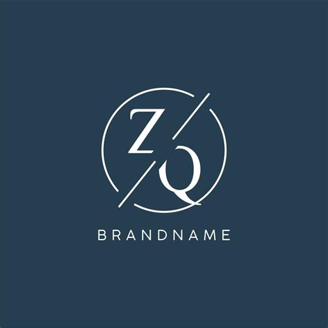 Initial Letter Zq Logo Monogram With Circle Line Style Vector