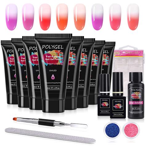 Poly Gel Nägel Set MYSWEETY 30ml 8 Röhrchen Thermische Temperatur