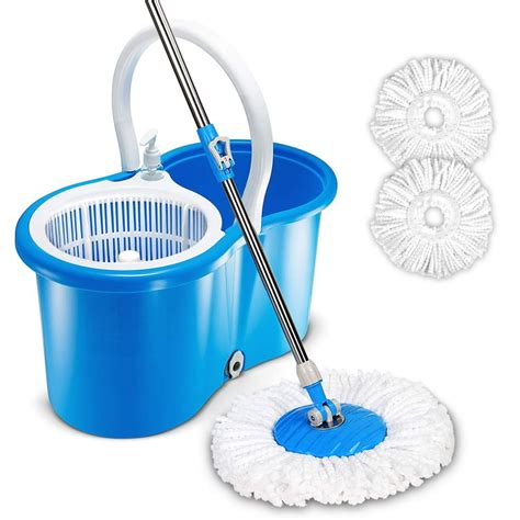 Woodsam Magic Spin Mop Easy Press Mop Bucket Set 360° Rotation Push